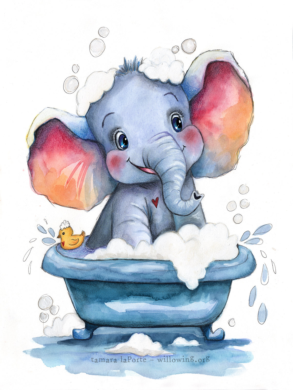 Bubbly Elephant - Original Painting