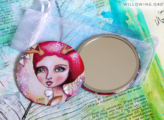 Fawn Whispers - LARGE Pocket Mirror