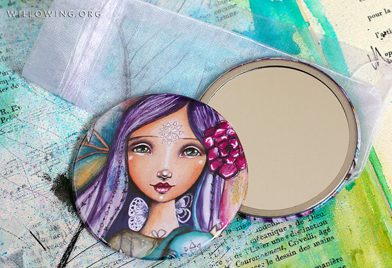 Happy Traveller - SMALL Pocket Mirror