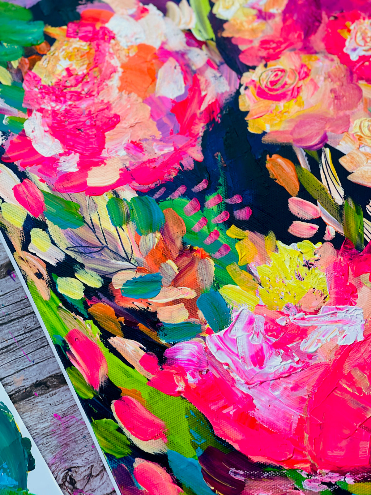Brightly Blooms - Original Painting on Stretched Canvas - 20 x 16"