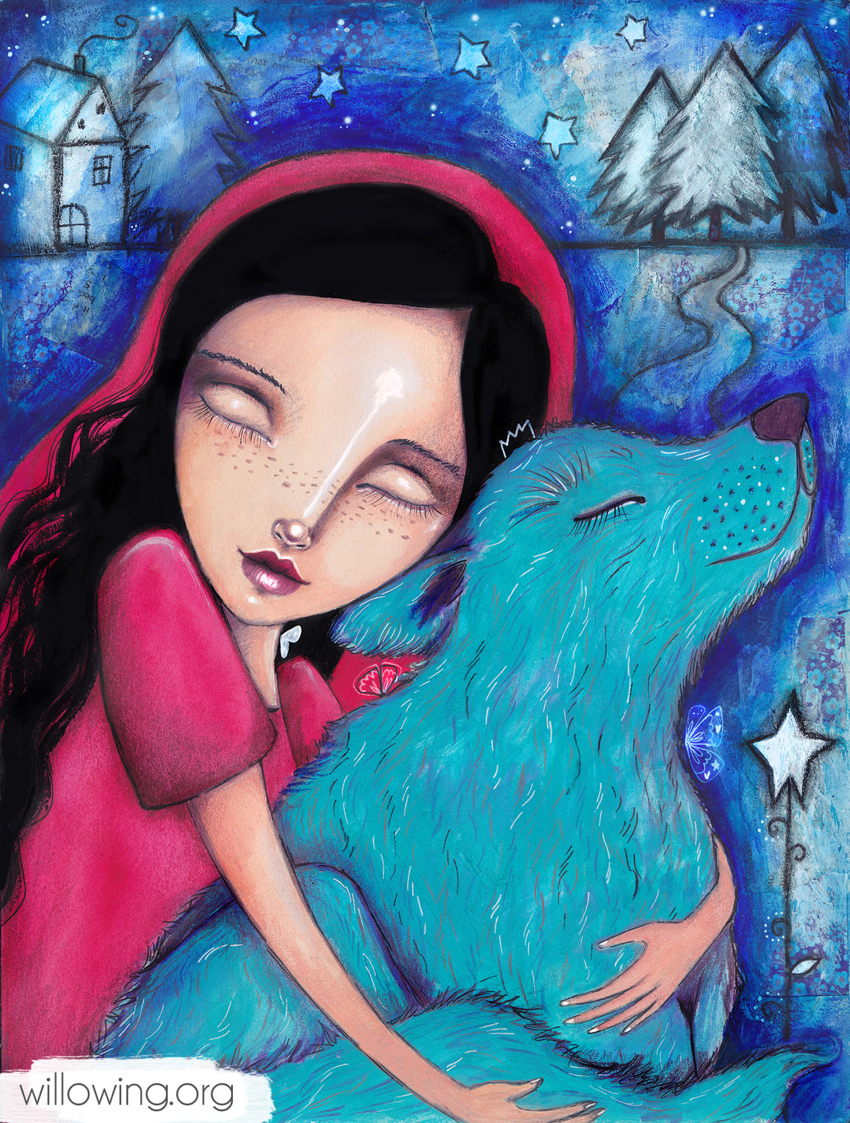 Little Red Riding Hood Wolf - Original Painting