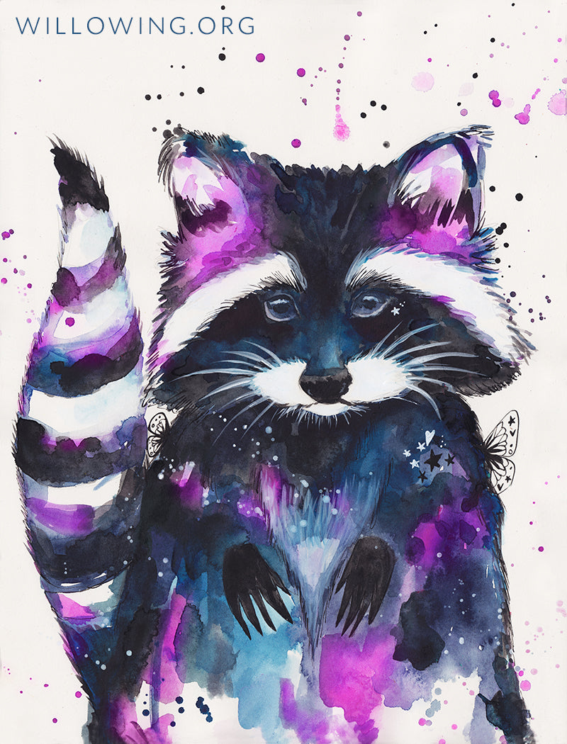 Messy Raccoon - Original Painting