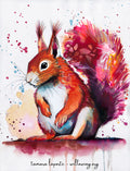 Red Squirrel Delight - Original Painting
