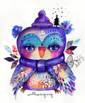 Winter Quirky Bird - Original Painting