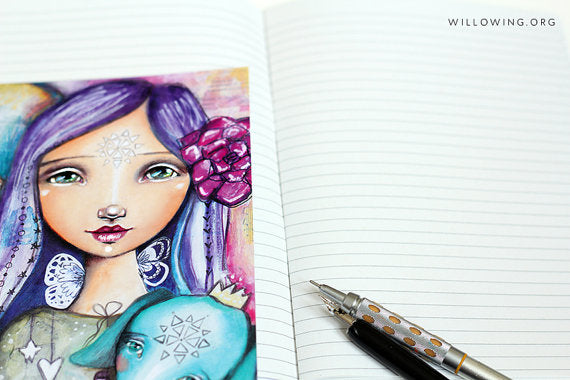 A5 Lined Notebook with Happy Traveller Printed Cover