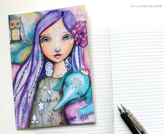 A5 Lined Notebook with Happy Traveller Printed Cover