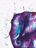 Portrait of an Elephant in Watercolour